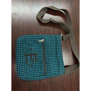 Thirty-One Crossbody Houndstooth Print Bag With E Initial